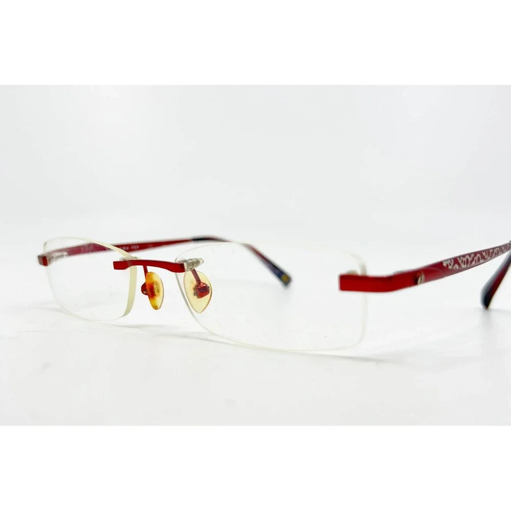 Hang Ten Eyeglasses Womens Red Rimless HT1249 06D 52-18-138